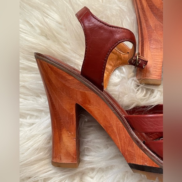 70’s Brazilian Platform Heels/ Braided Leather/Footworks Brasil/ Fits Size 6.5-7 - Picture 8 of 16